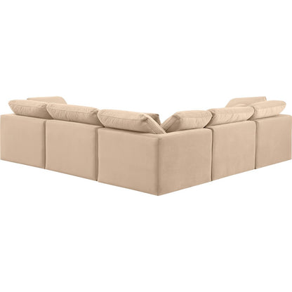 Indulge Beige Velvet Modular Sectional