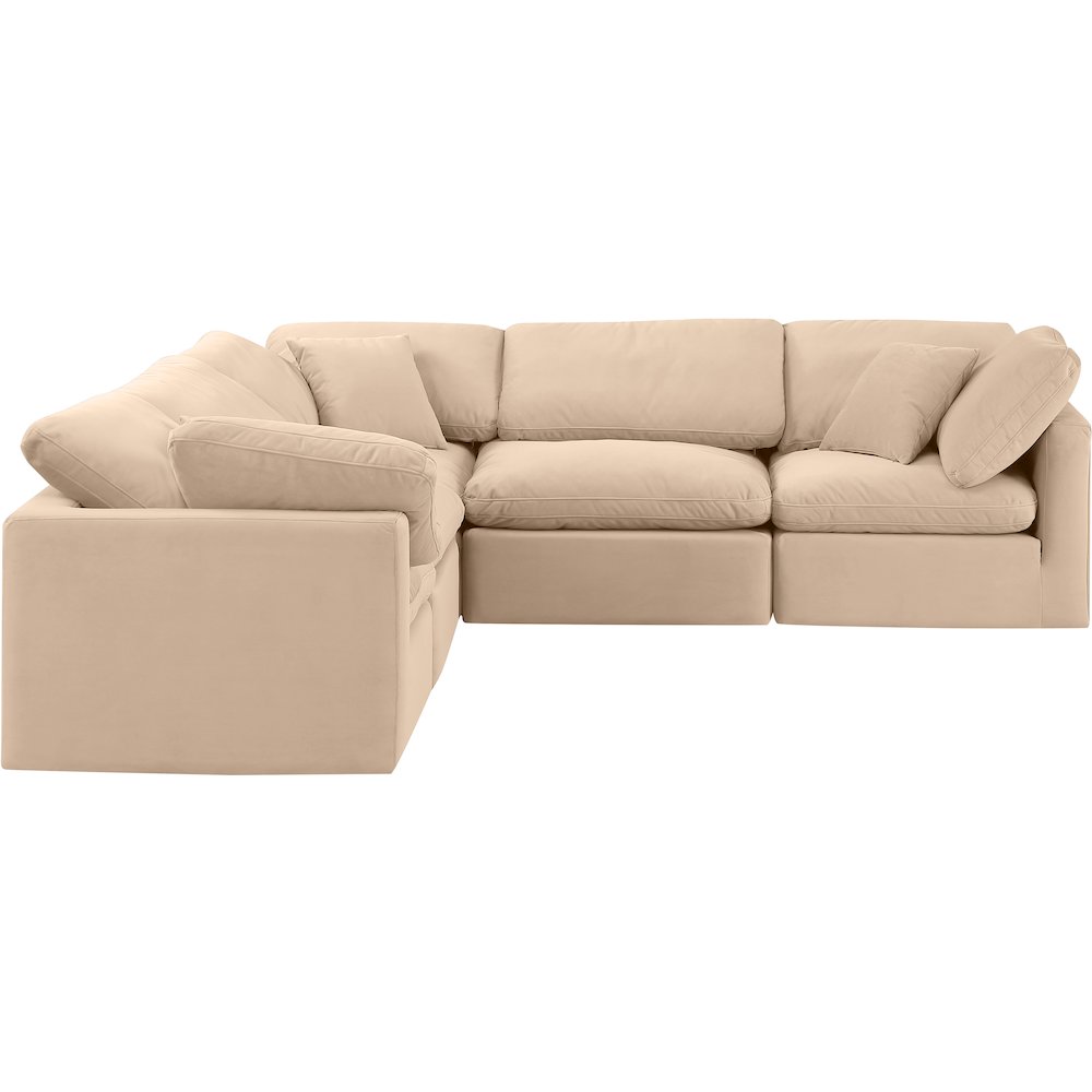Indulge Beige Velvet Modular Sectional