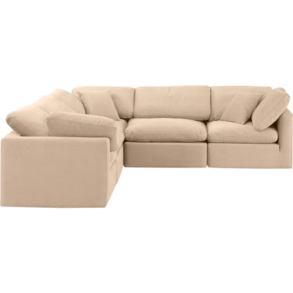 Indulge Beige Velvet Modular Sectional