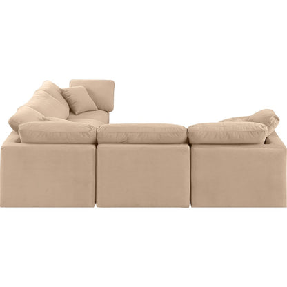 Indulge Beige Velvet Modular Sectional