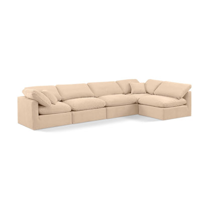 Indulge Beige Velvet Modular Sectional
