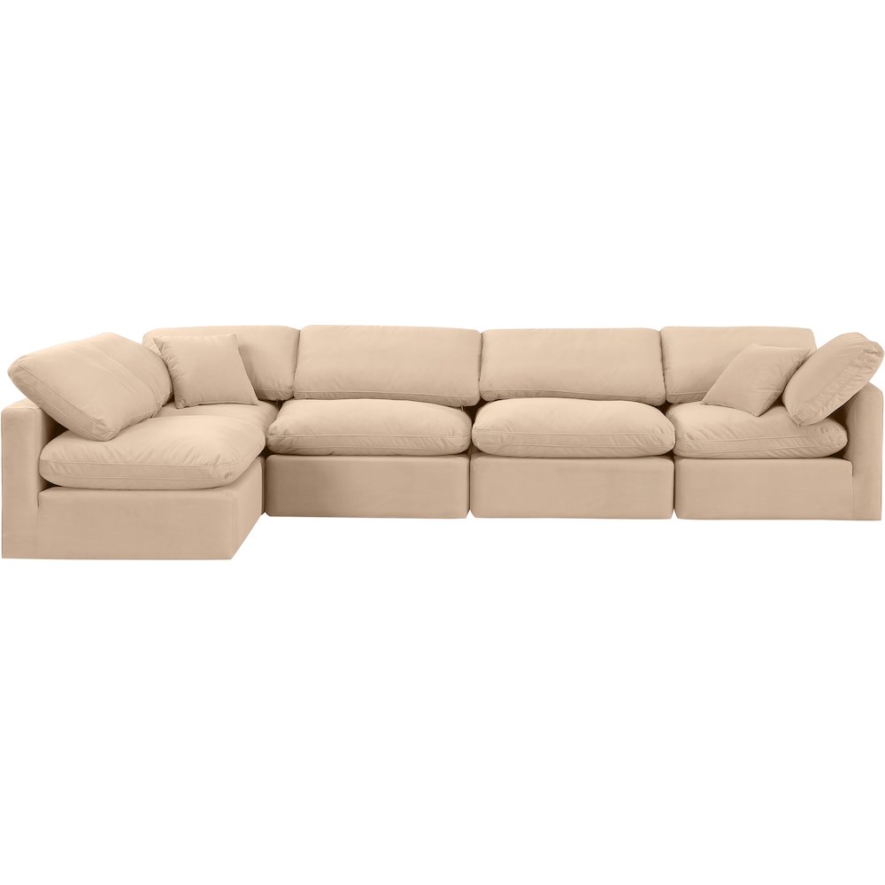 Indulge Beige Velvet Modular Sectional