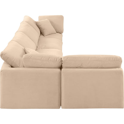 Indulge Beige Velvet Modular Sectional