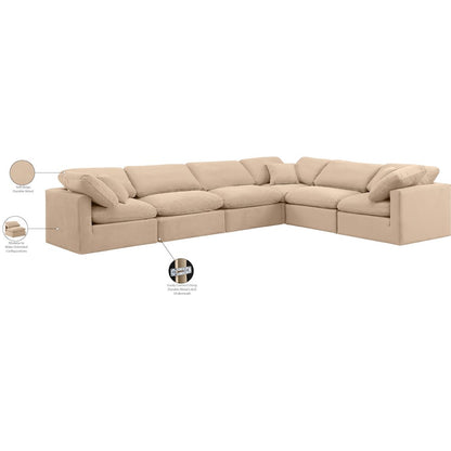 Indulge Beige Velvet Modular Sectional