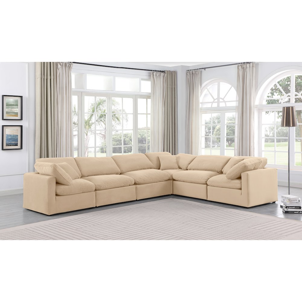 Indulge Beige Velvet Modular Sectional