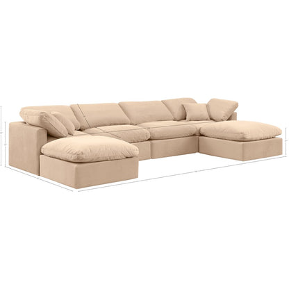 Indulge Beige Velvet Modular Sectional