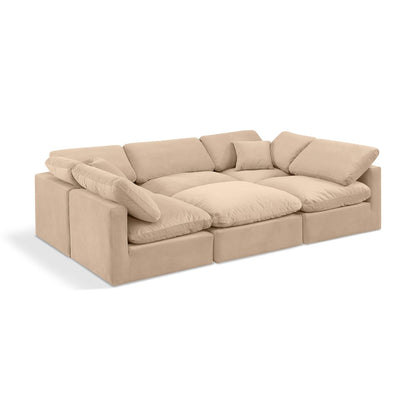 Indulge Beige Velvet Modular Sectional
