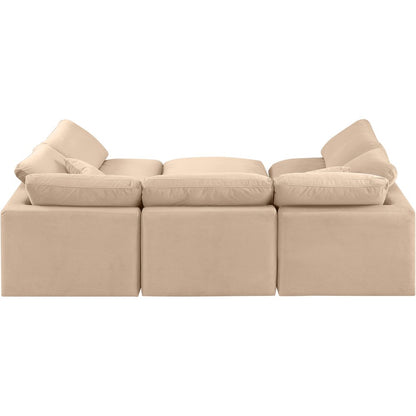 Indulge Beige Velvet Modular Sectional