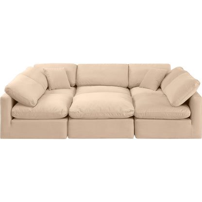 Indulge Beige Velvet Modular Sectional