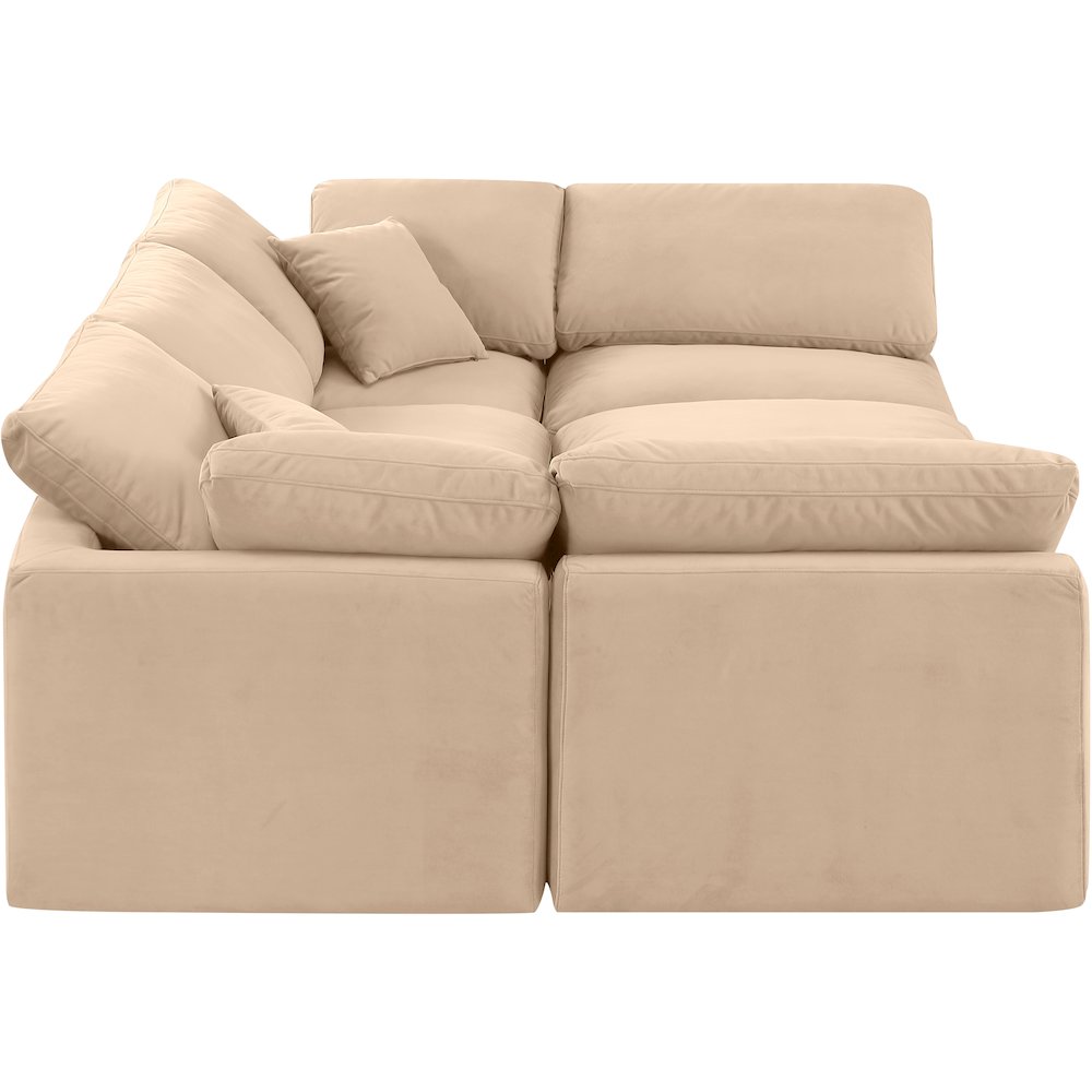 Indulge Beige Velvet Modular Sectional