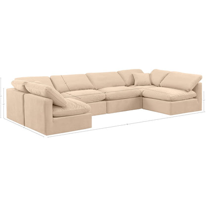 Indulge Beige Velvet Modular Sectional