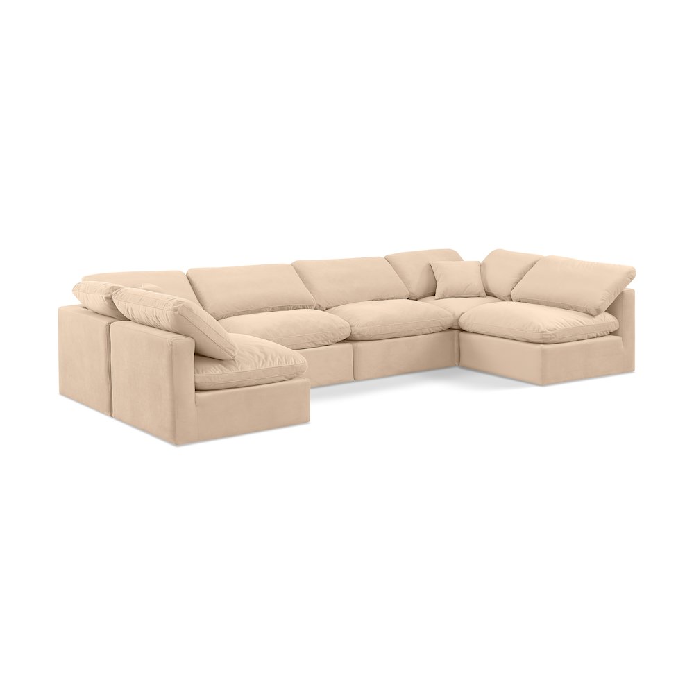 Indulge Beige Velvet Modular Sectional