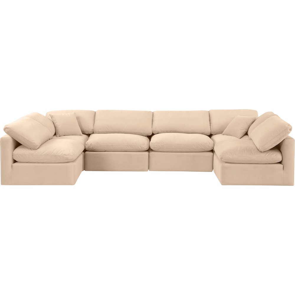 Indulge Beige Velvet Modular Sectional