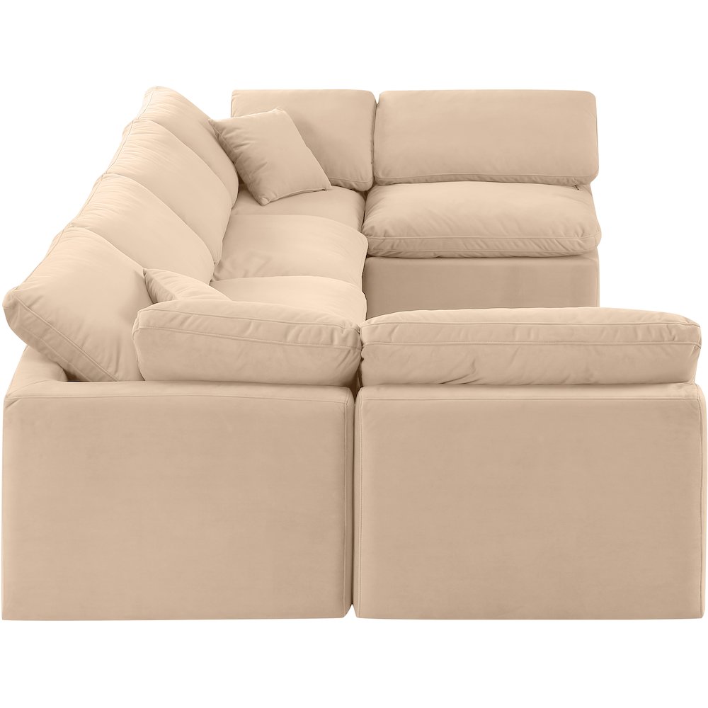Indulge Beige Velvet Modular Sectional
