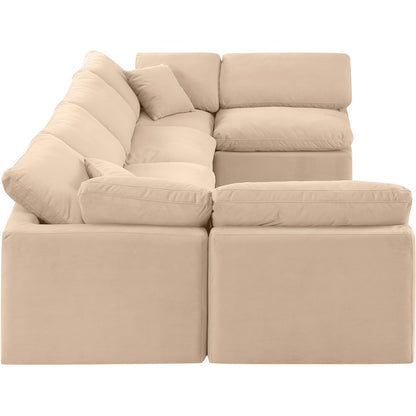 Indulge Beige Velvet Modular Sectional