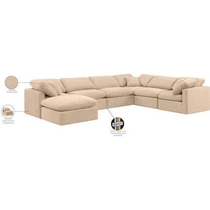 Indulge Beige Velvet Modular Sectional