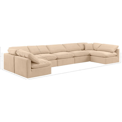 Indulge Beige Velvet Modular Sectional