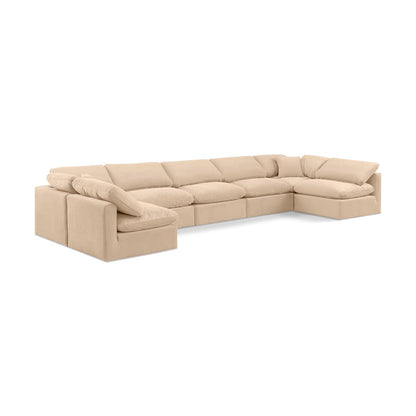 Indulge Beige Velvet Modular Sectional
