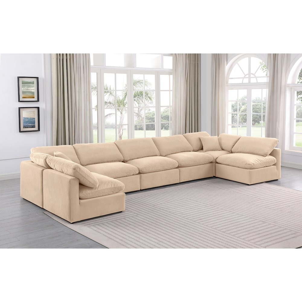 Indulge Beige Velvet Modular Sectional