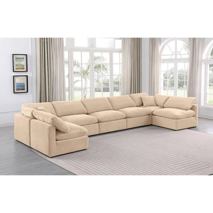 Indulge Beige Velvet Modular Sectional
