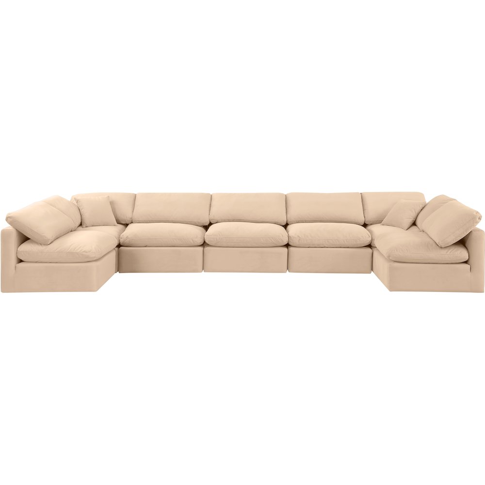 Indulge Beige Velvet Modular Sectional
