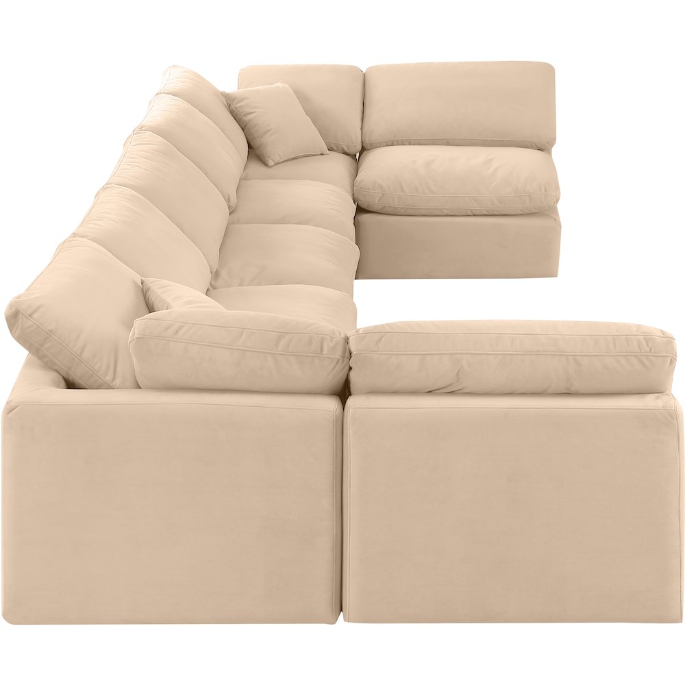 Indulge Beige Velvet Modular Sectional