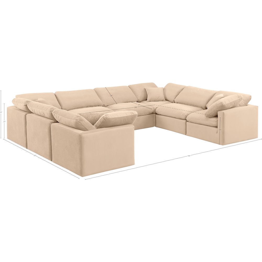 Indulge Beige Velvet Modular Sectional