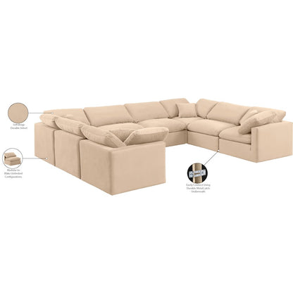 Indulge Beige Velvet Modular Sectional