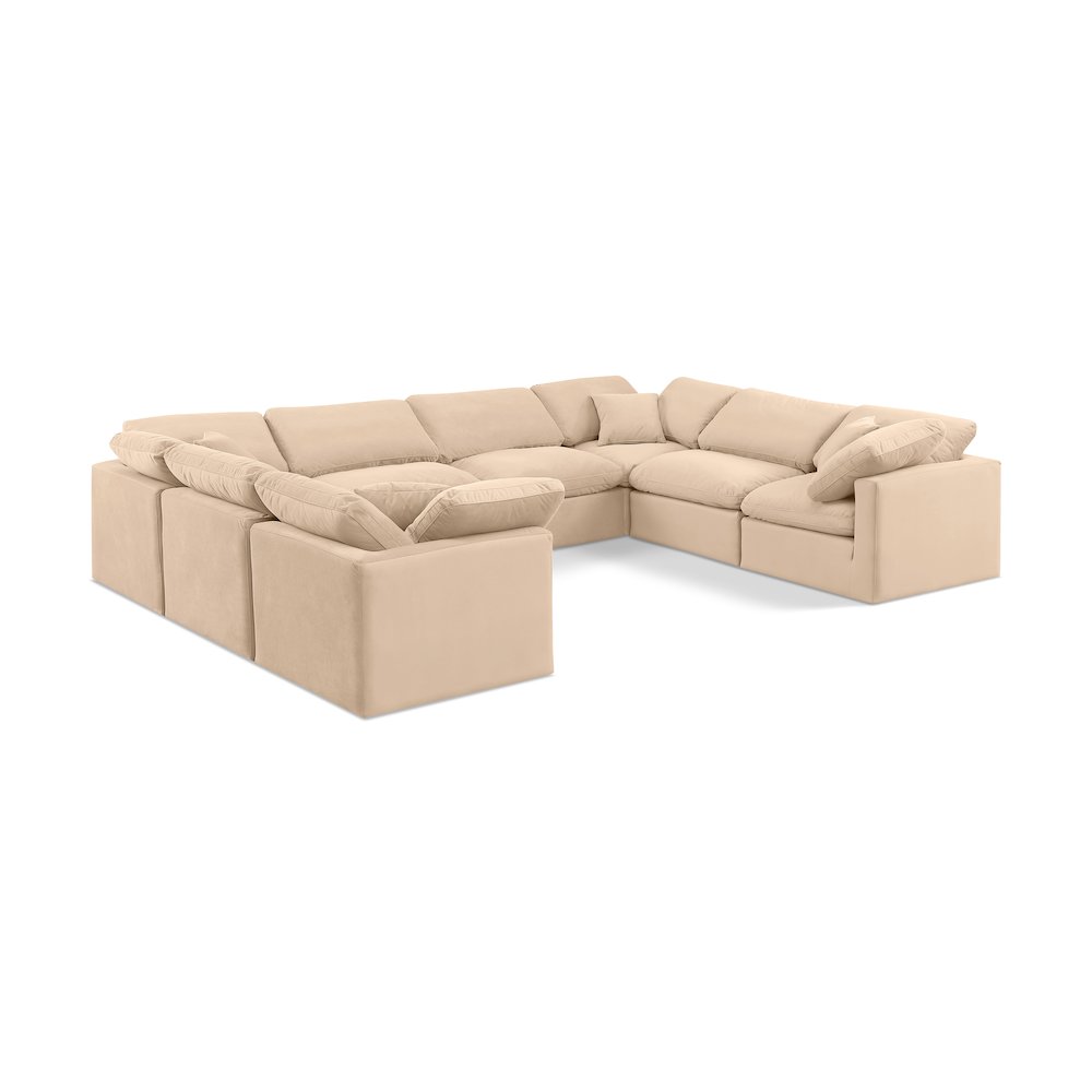 Indulge Beige Velvet Modular Sectional