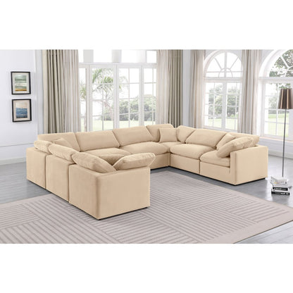 Indulge Beige Velvet Modular Sectional