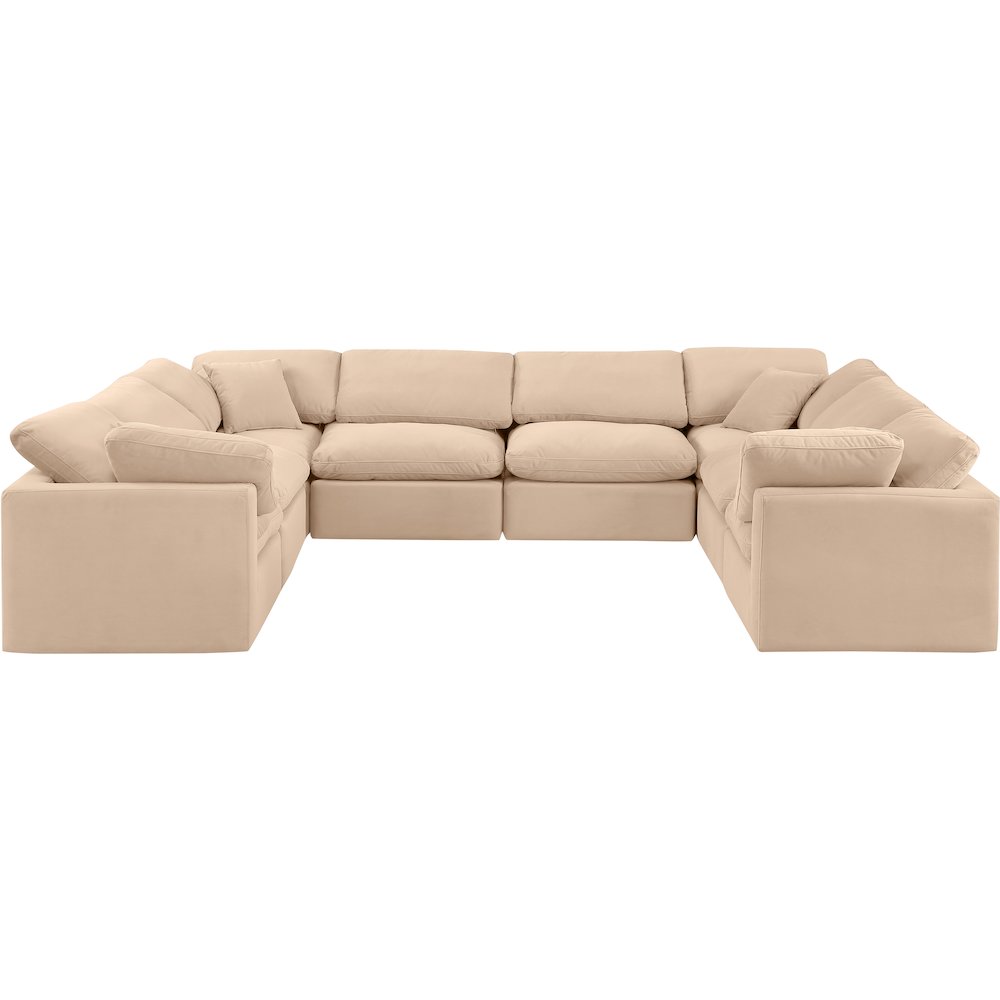 Indulge Beige Velvet Modular Sectional