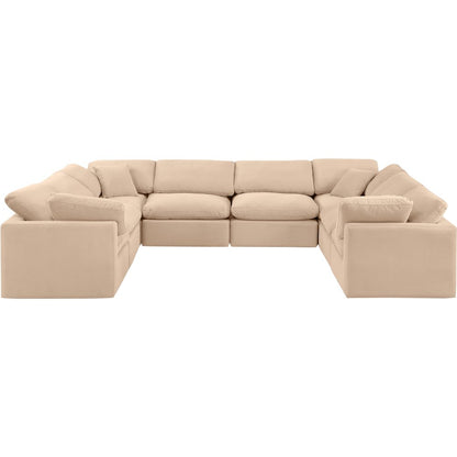 Indulge Beige Velvet Modular Sectional