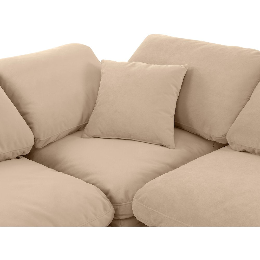 Indulge Beige Velvet Modular Sectional
