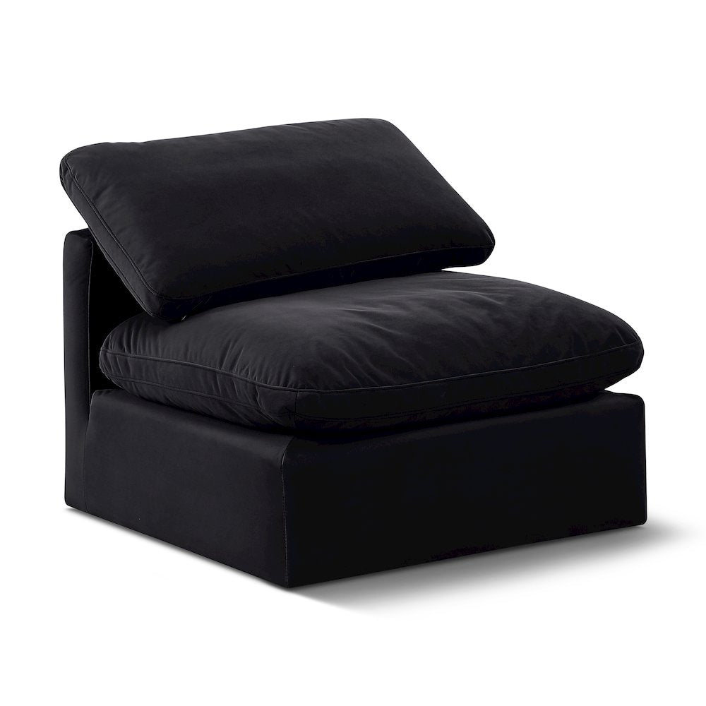 Indulge Black Velvet Armless Chair