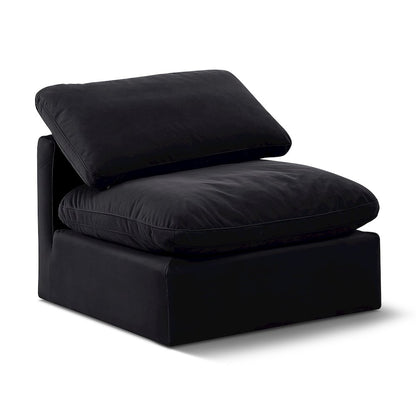 Indulge Black Velvet Armless Chair