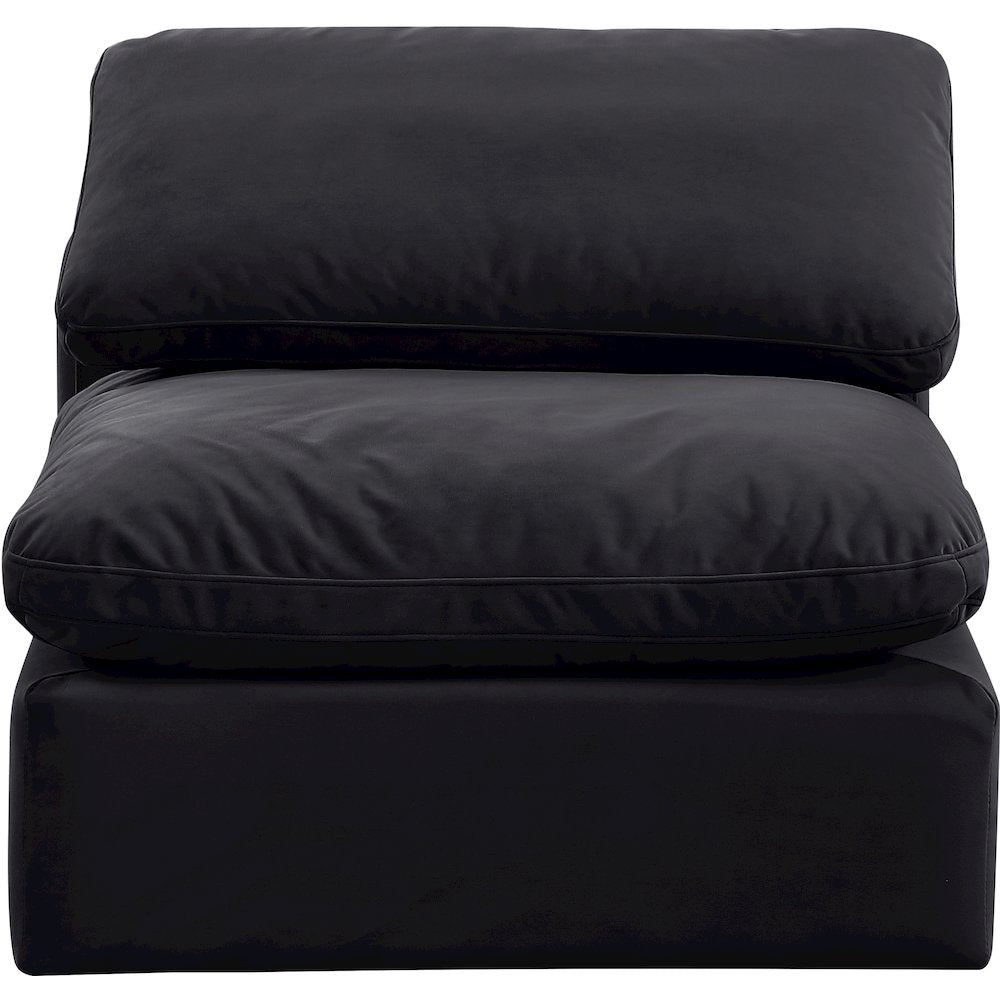 Indulge Black Velvet Armless Chair