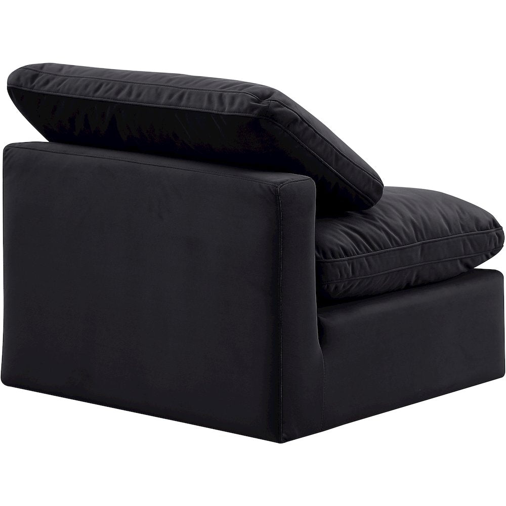 Indulge Black Velvet Armless Chair