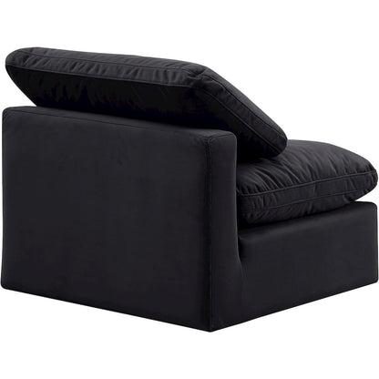 Indulge Black Velvet Armless Chair