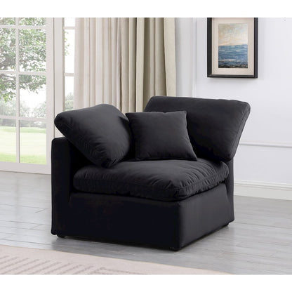 Indulge Black Velvet Corner Chair