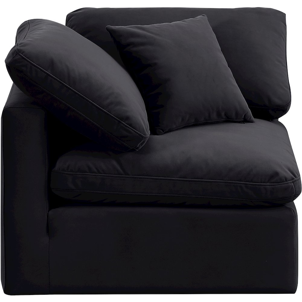 Indulge Black Velvet Corner Chair