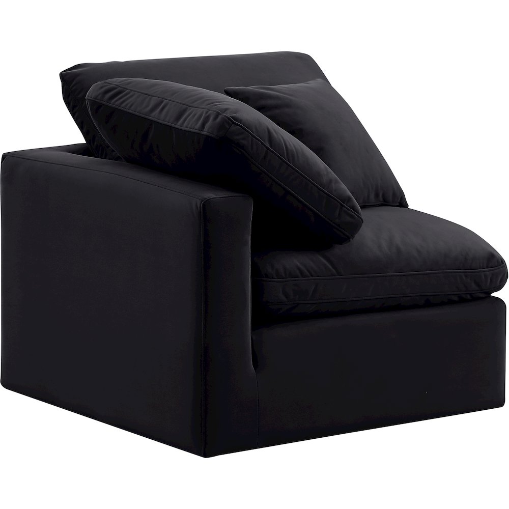 Indulge Black Velvet Corner Chair