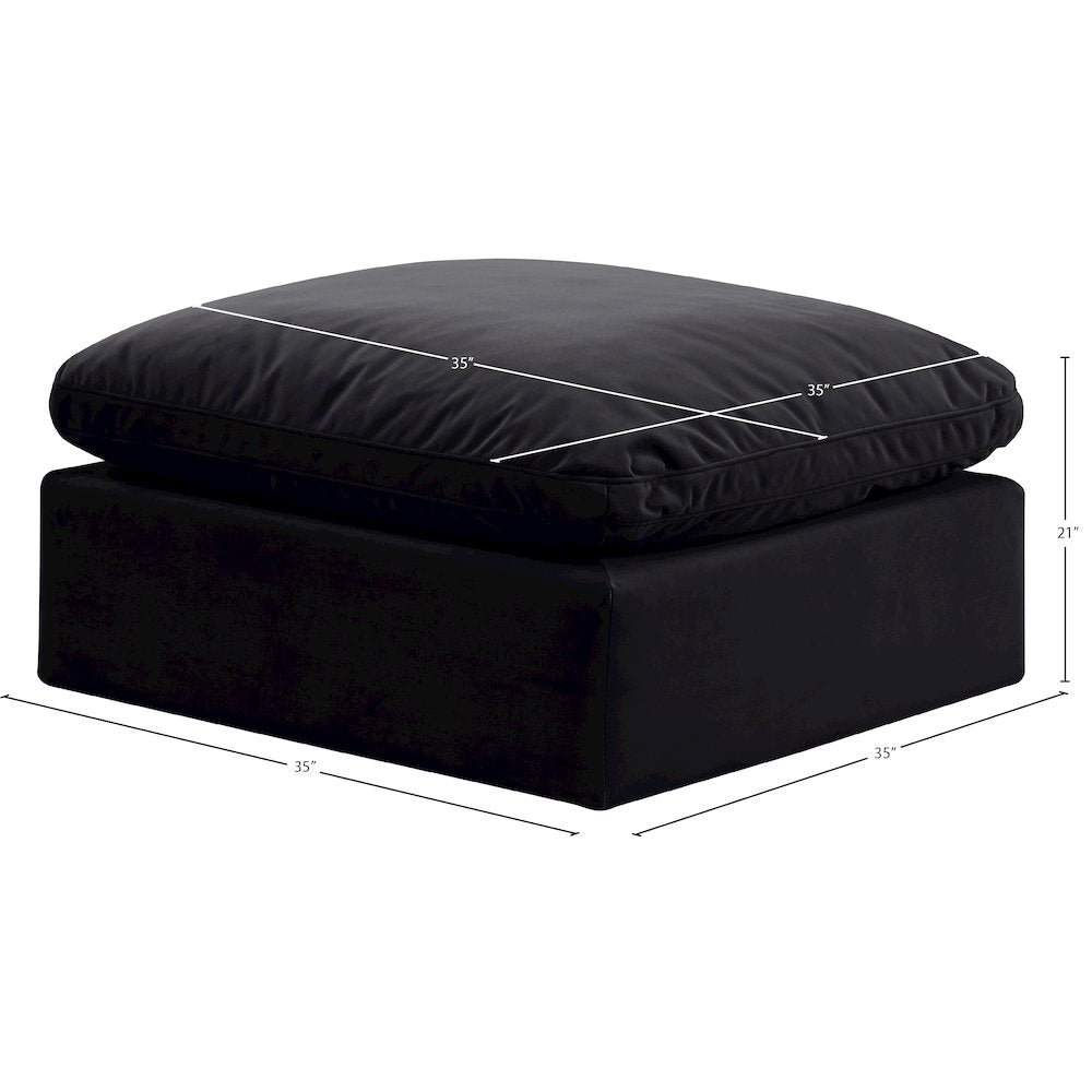 Indulge Black Velvet Ottoman