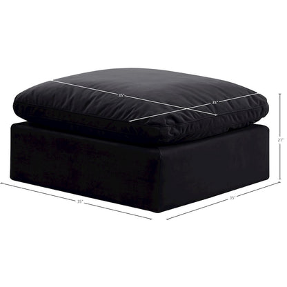 Indulge Black Velvet Ottoman