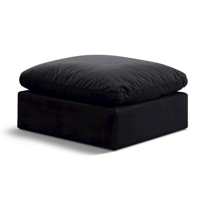 Indulge Black Velvet Ottoman