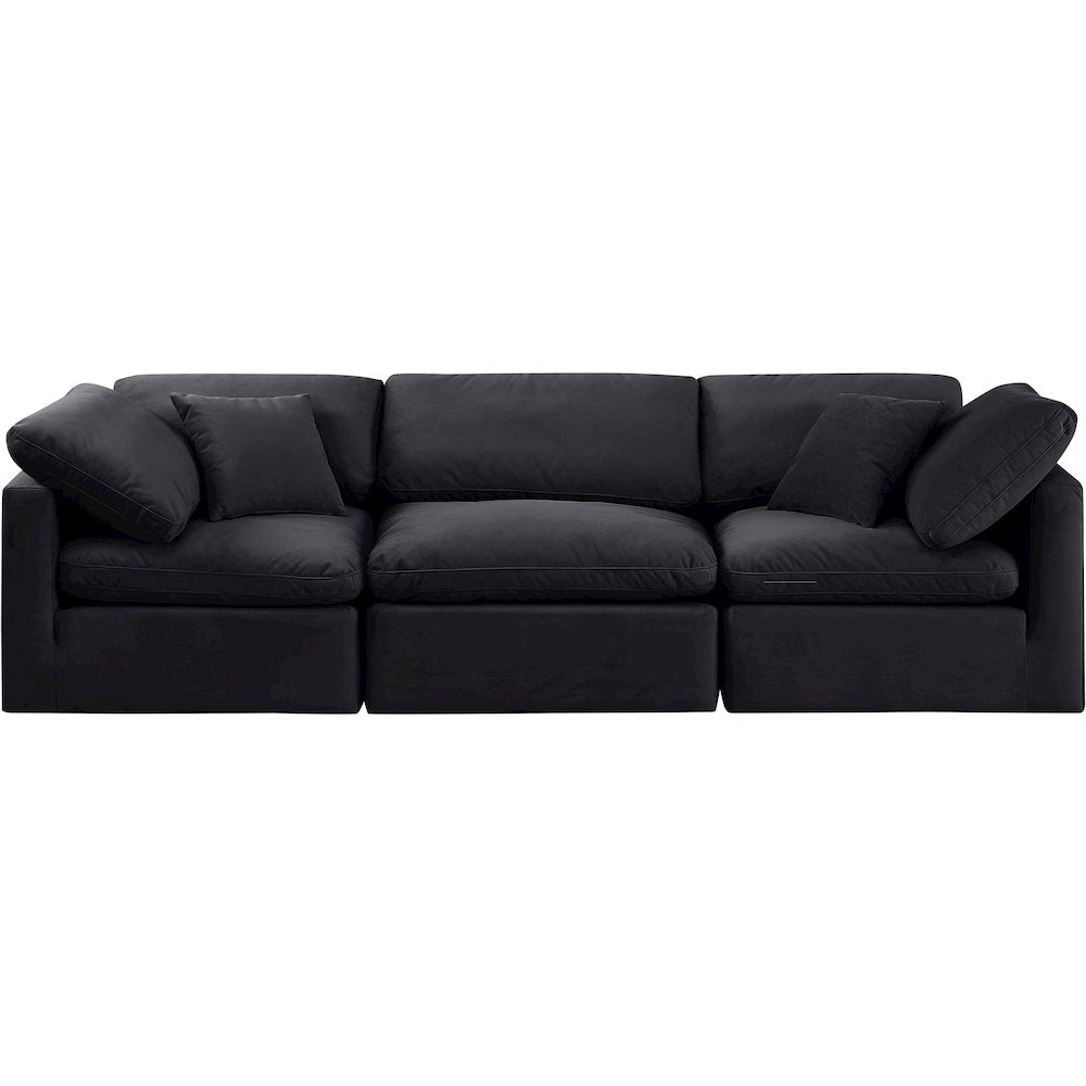 Indulge Black Velvet Modular Sofa