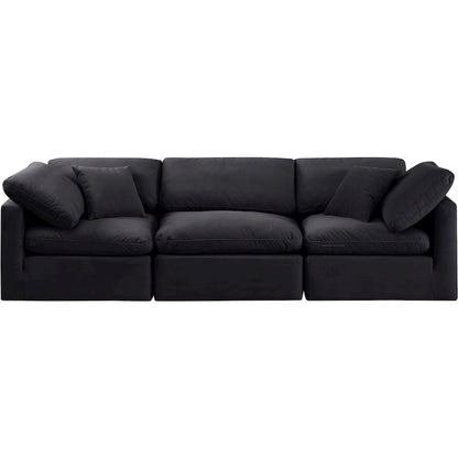Indulge Black Velvet Modular Sofa