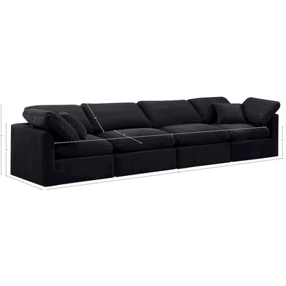 Indulge Black Velvet Modular Sofa