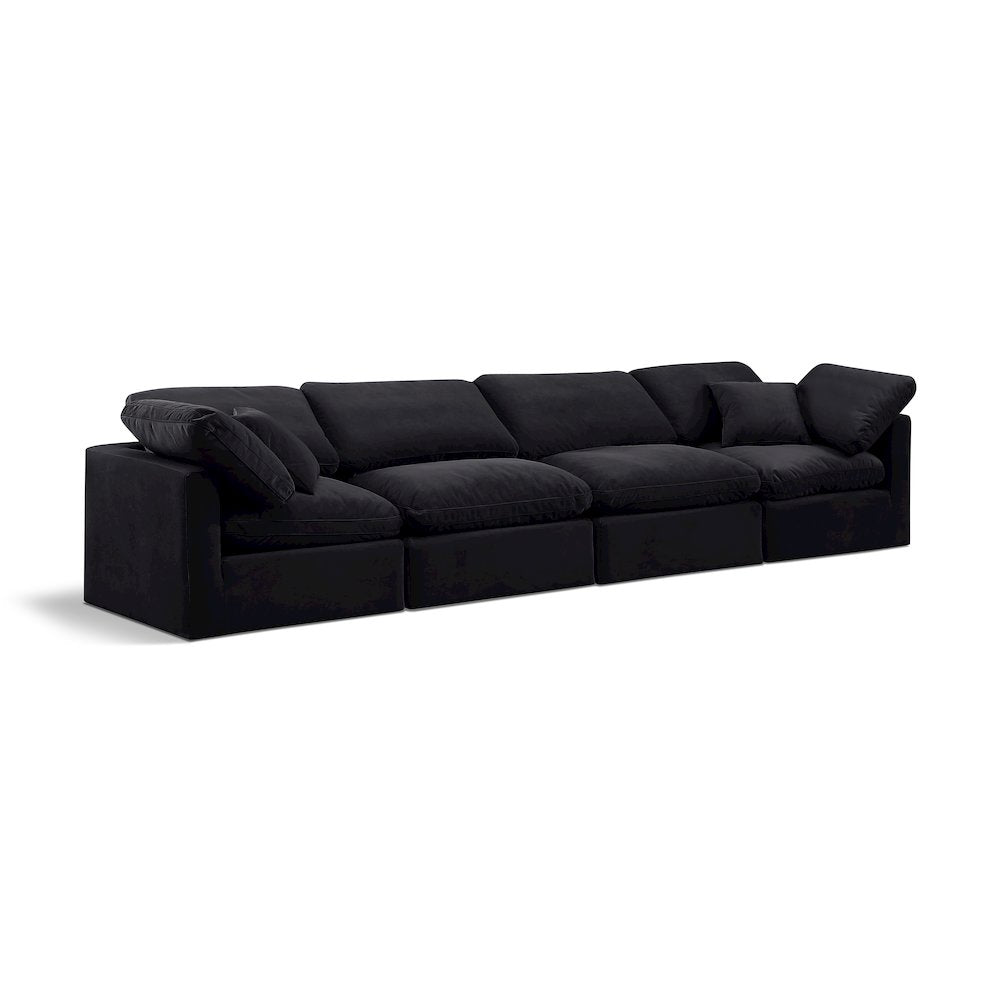 Indulge Black Velvet Modular Sofa