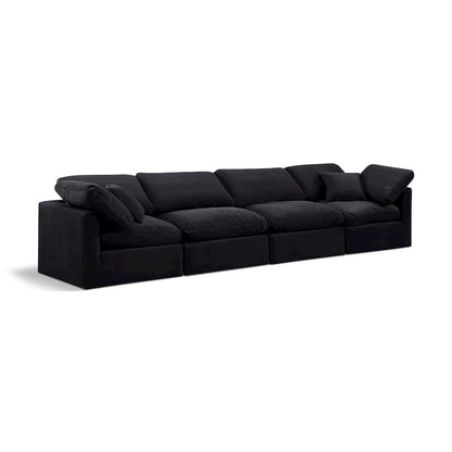 Indulge Black Velvet Modular Sofa