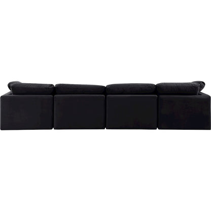Indulge Black Velvet Modular Sofa